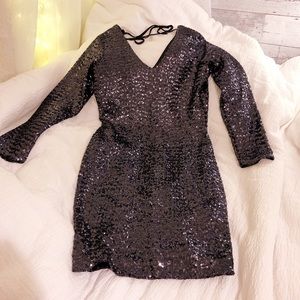 NWT ASOS Lipsy navy bl sequin dress, sz US 8